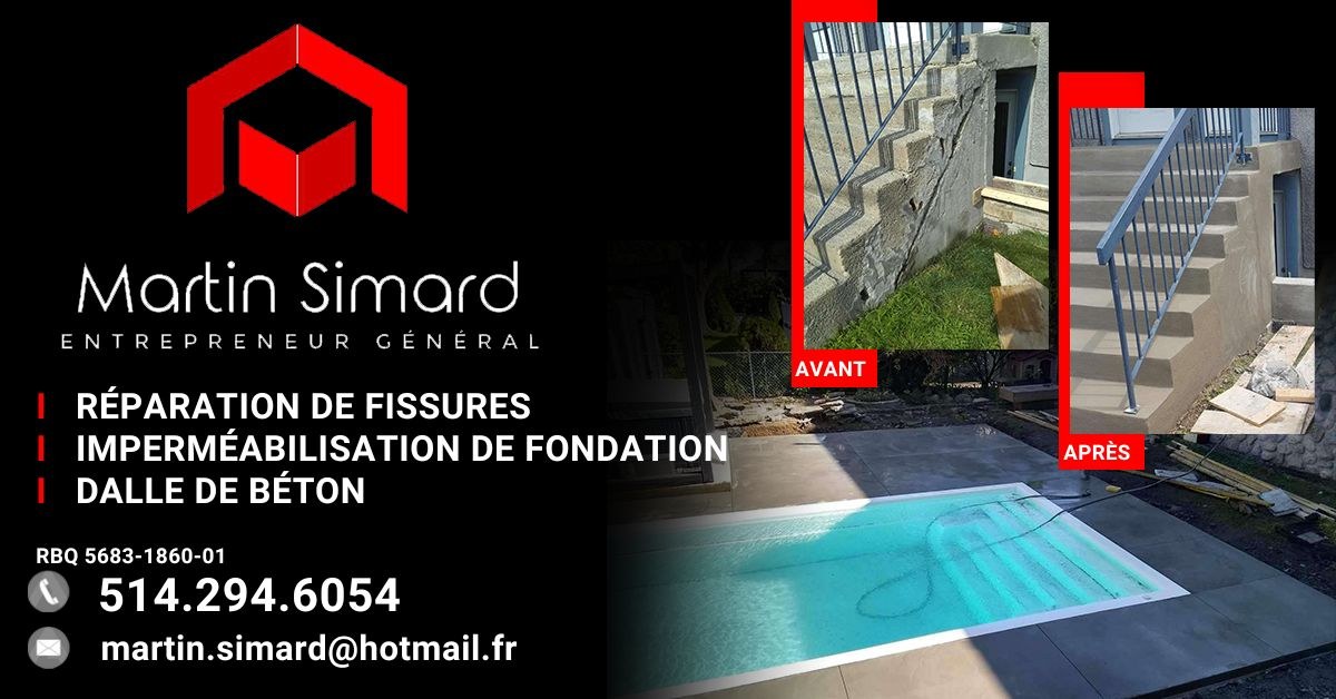 Bannière Martin Simard travaux de maçonnerie et béton